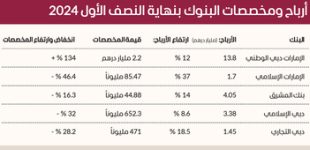 32 تراجع مخصصات بنوك دبي خلال النصف الأول