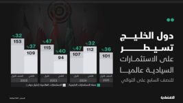 دول الخليج تهيمن على الاستثمارات السيادية عالميا للنصف السابع على التوالي بـ 36% دول الخليج تهيمن على الاستثمارات السيادية عالميا للنصف السابع على التوالي بـ 36%