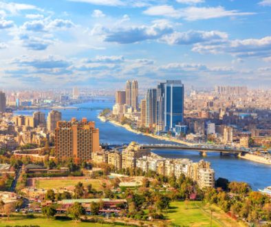 Beautiful view of Cairo and the Nile from above, Egypt.