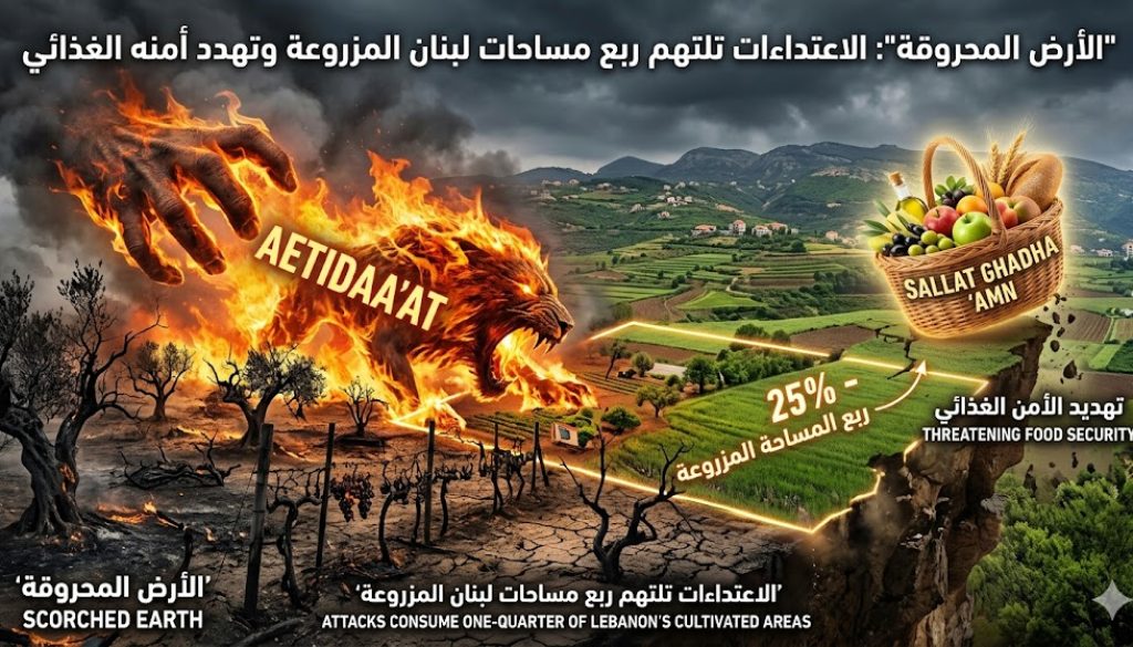 الأرض المحروقة الاعتداءات تلتهم ربع مساحات لبنان المزروعة وتهدد أمنه الغذائي