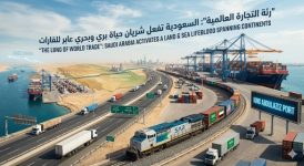 رئة التجارة العالمية السعودية تفعل شريان حياة بري وبحري عابر للقارات