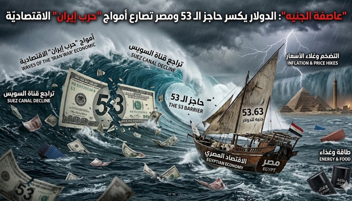 عاصفة الجنيه الدولار يكسر حاجز الـ 53 ومصر تصارع أمواج حرب إيران الاقتصاديّة