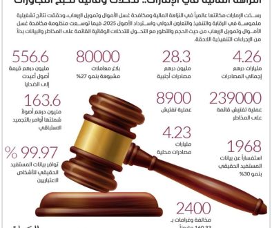 الإمارات تعزز منظومة النزاهة المالية بمجهودات استثنائية خلال 20251